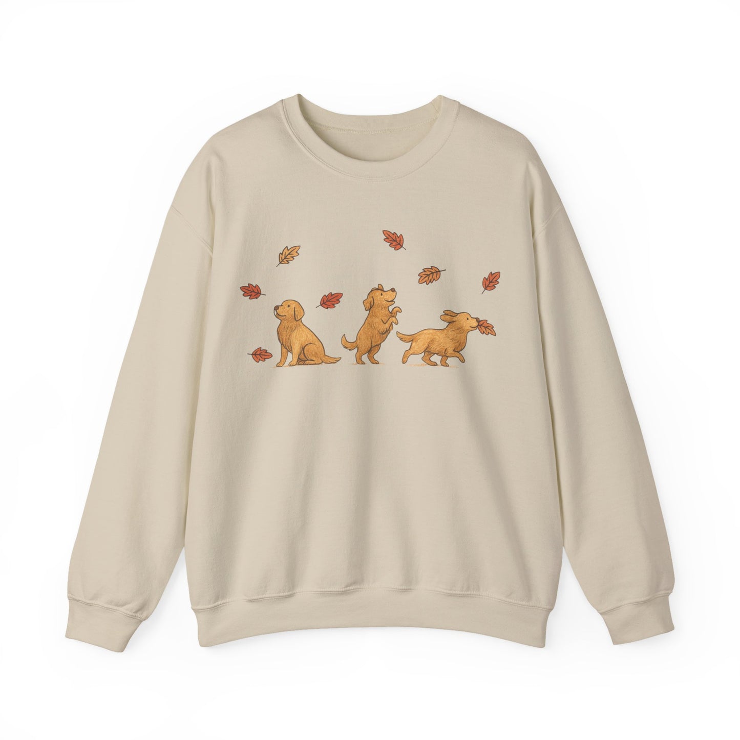 Golden Retriever Chasing Leaves Sweatshirt