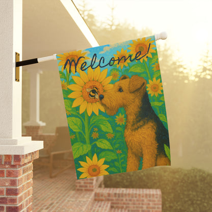 Airedale Terrier Sunflower Garden Flag