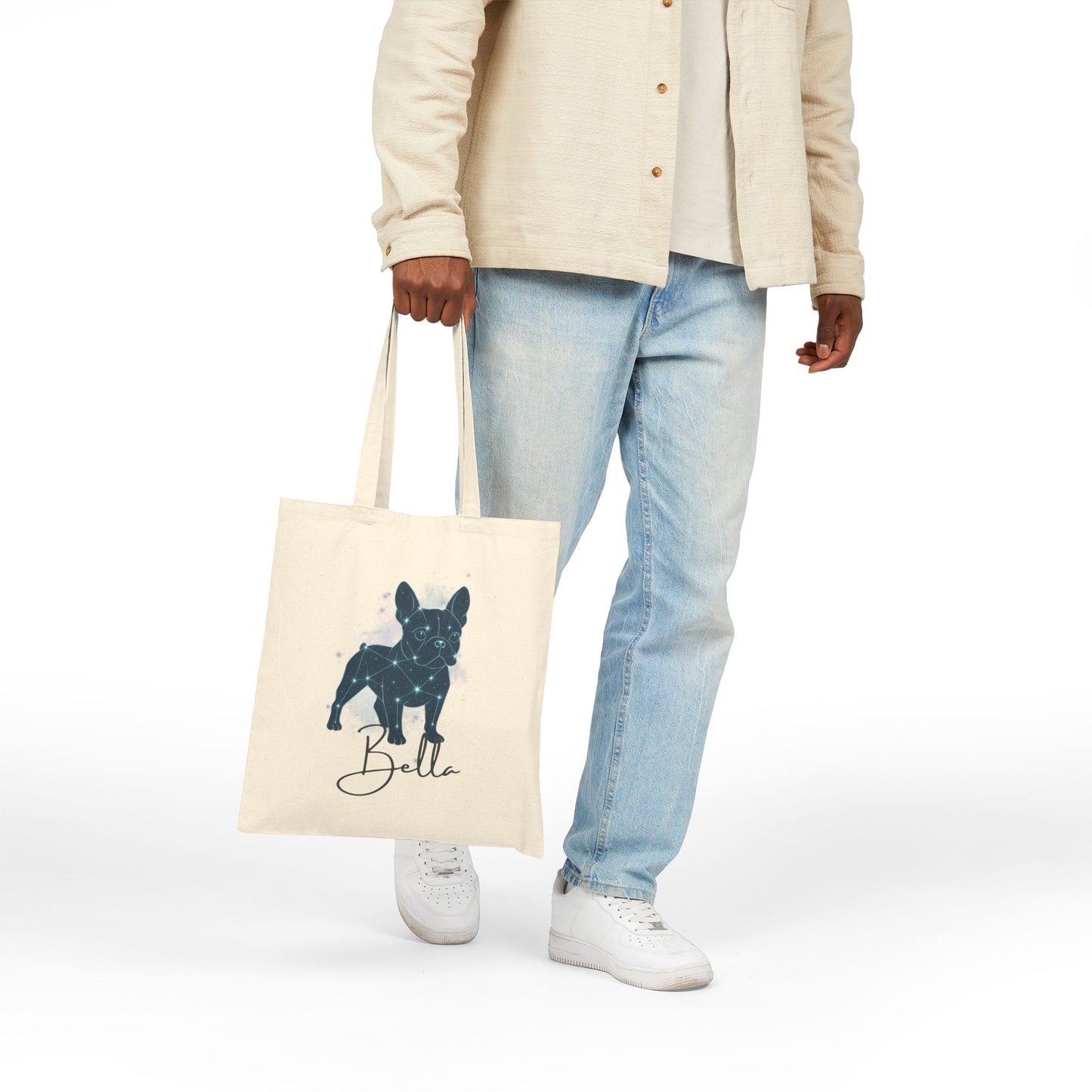 Custom Frenchie Constellation Tote Bag