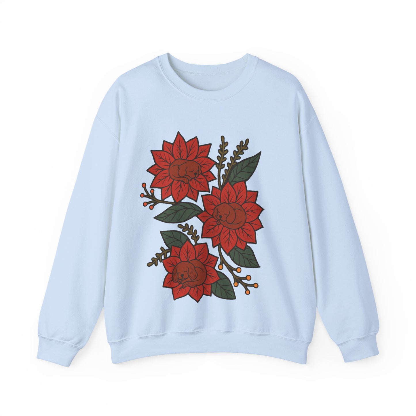 Ruby Cavalier Christmas Flower Sweatshirt