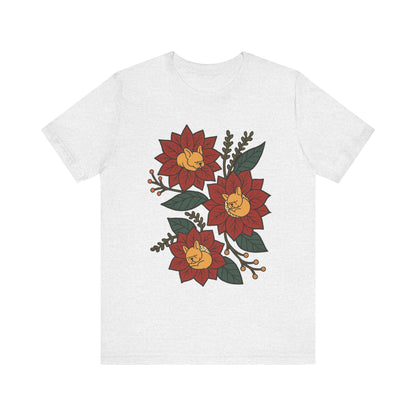 Fawn Frenchie Holiday Flowers Sleeping TShirt