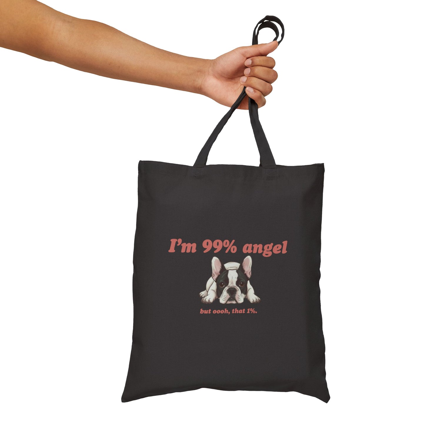 Piebald Frenchie Angel 1% Tote Bag
