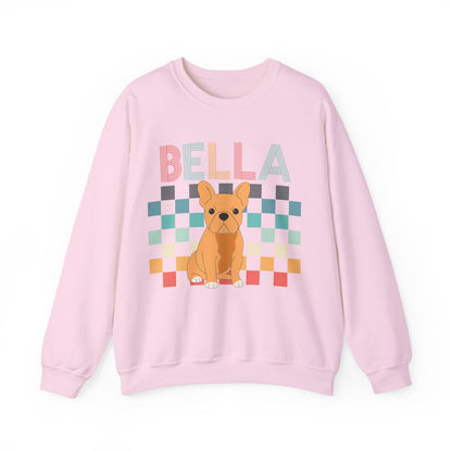 Fawn French Bulldog Retro Checkered Sweatshirt