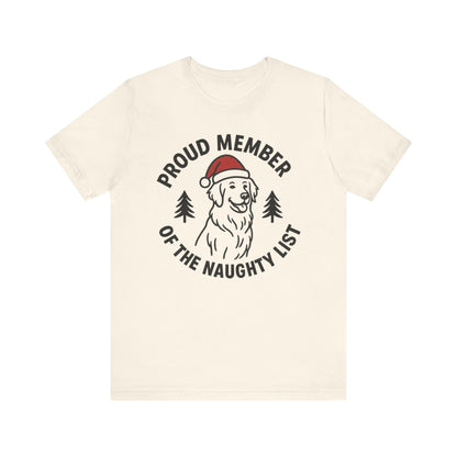 Golden Retriever Naughty List TShirt