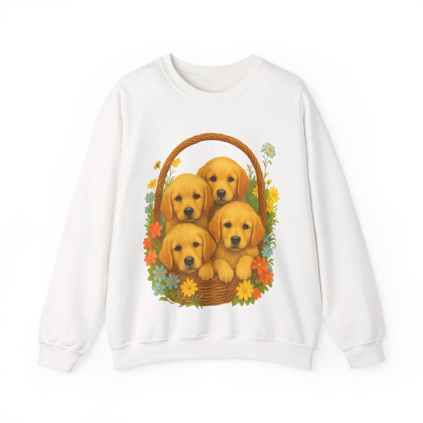 Puppy Basket Golden Retriever Sweatshirt