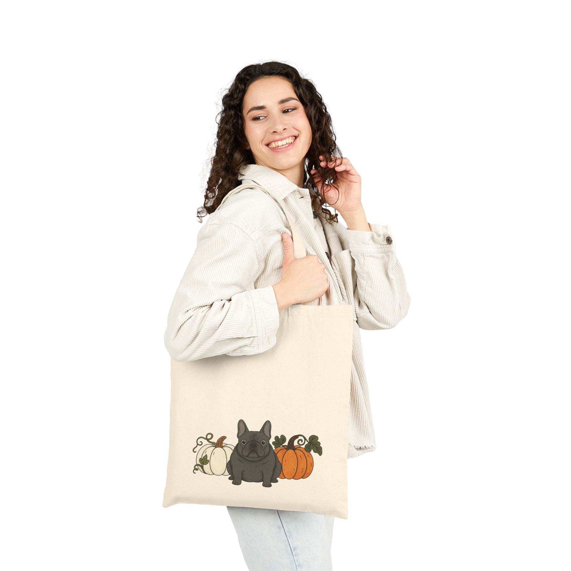 Black Frenchie Pupkin Tote Bag