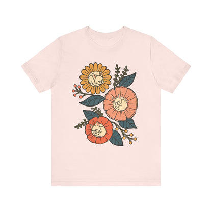 White Frenchie Sleeping Flowers TShirt
