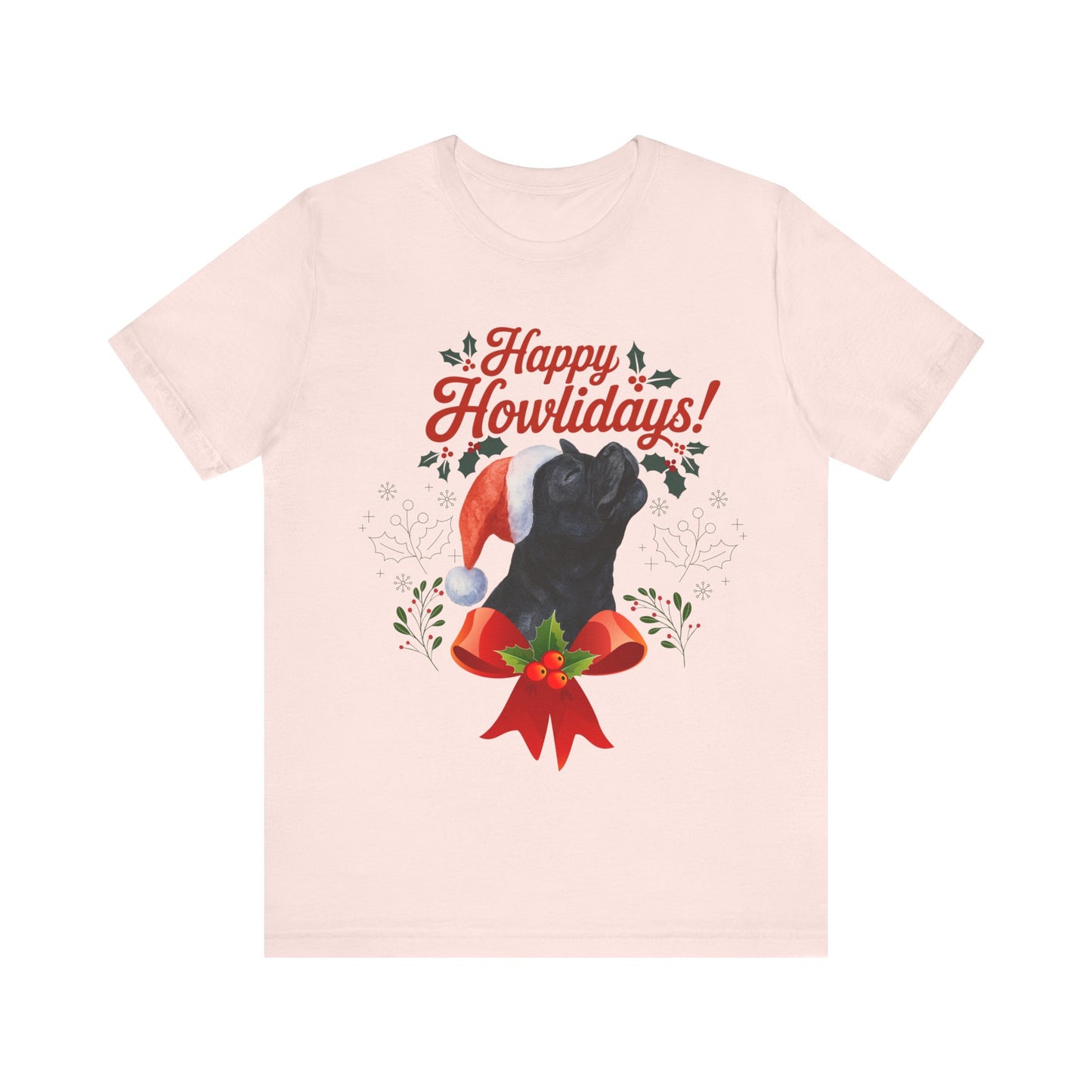 Black French Bulldog Happy Howlidays TShirt