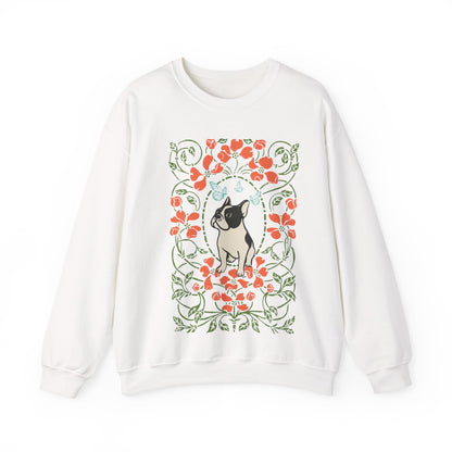 Piebald French Bulldog Butterfly Frame Sweatshirt