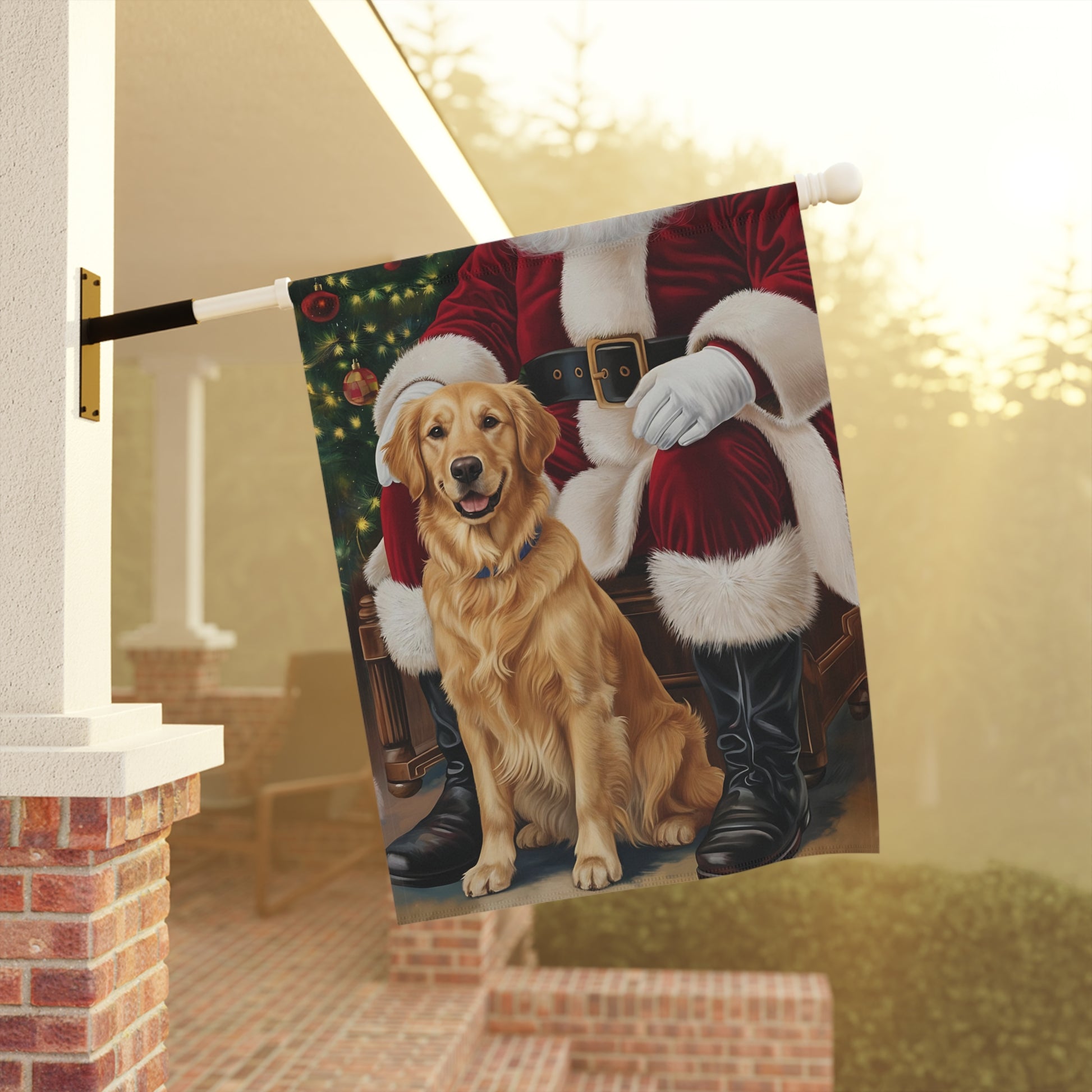 Golden Retriever Christmas Garden Flag