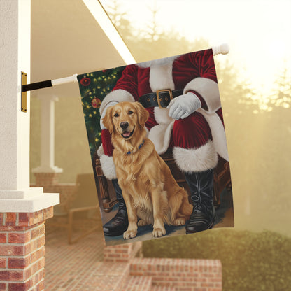 Golden Retriever Christmas Garden Flag