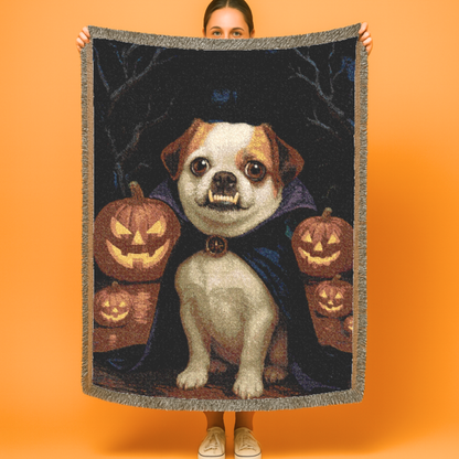 CUSTOM Mutt Dog Halloween Woven Blanket