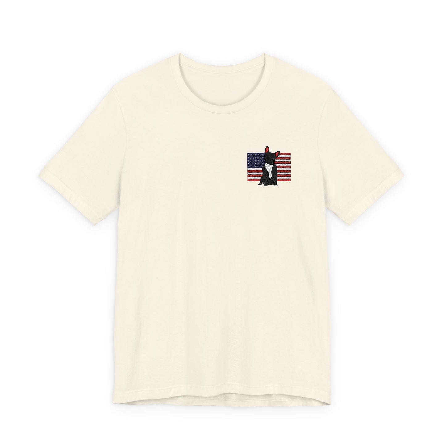 Embroidered Flag Black Frenchie TShirt