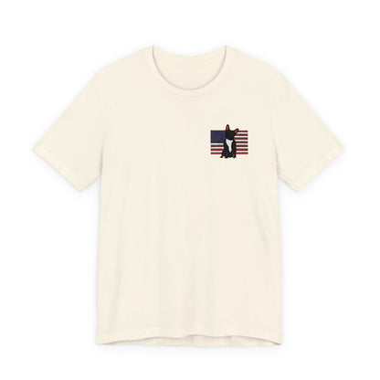 Embroidered Flag Black Frenchie TShirt
