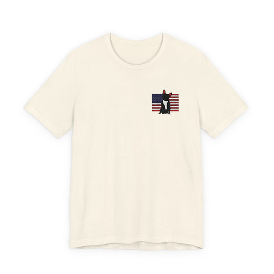 Embroidered Flag Black Frenchie TShirt