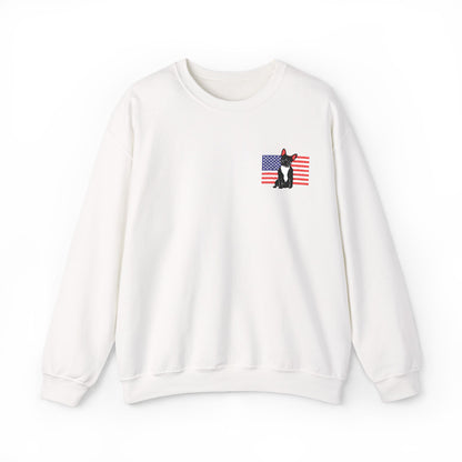 Embroidered Flag Black Frenchie Sweatshirt