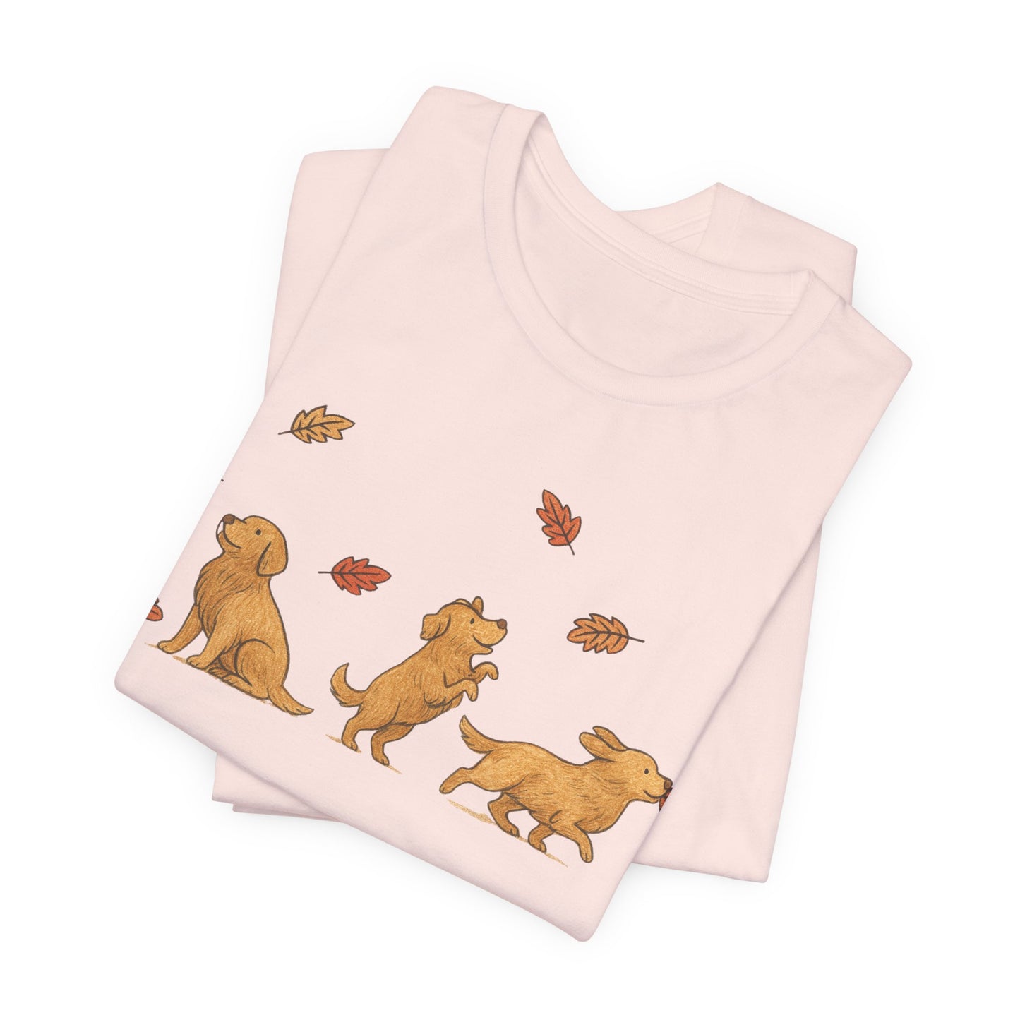 Golden Retriever Chasing Leaves TShirt