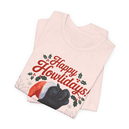 Black French Bulldog Happy Howlidays TShirt