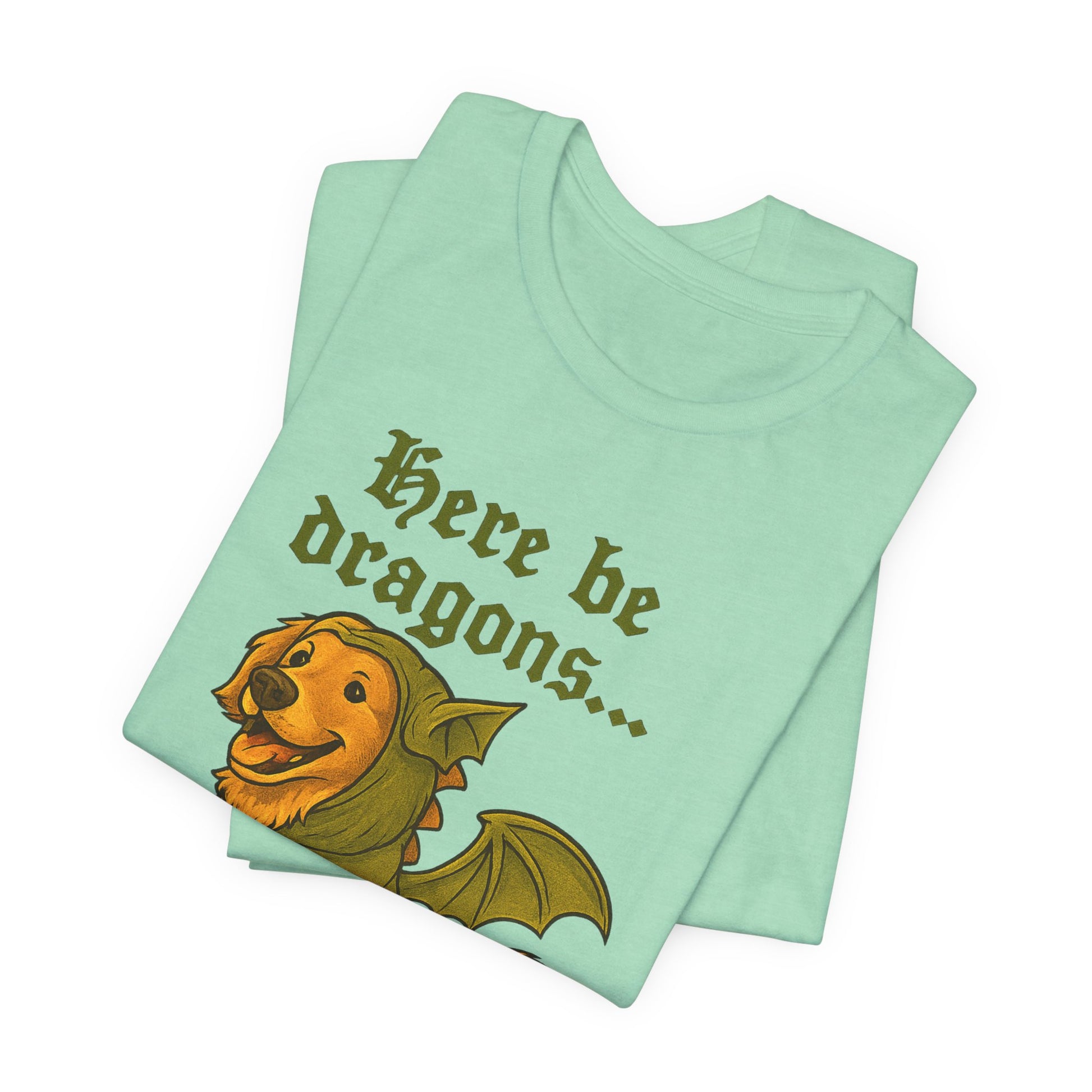 Golden Retriever Here Be Dragons TShirt