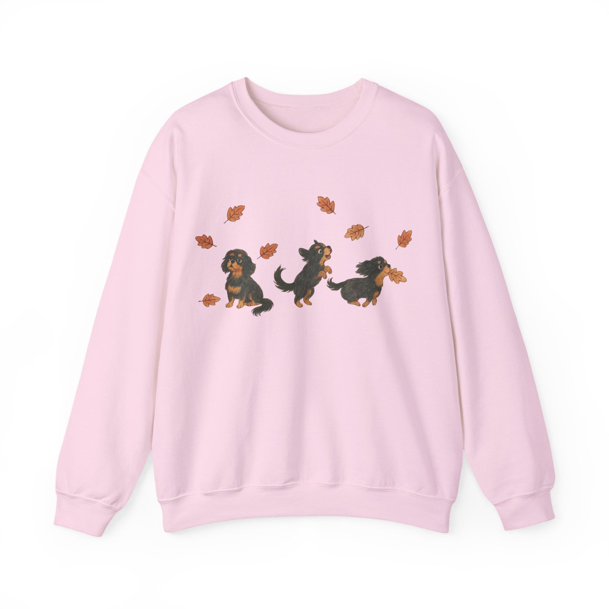 Black Tan Cavalier Chasing Leaves Sweatshirt