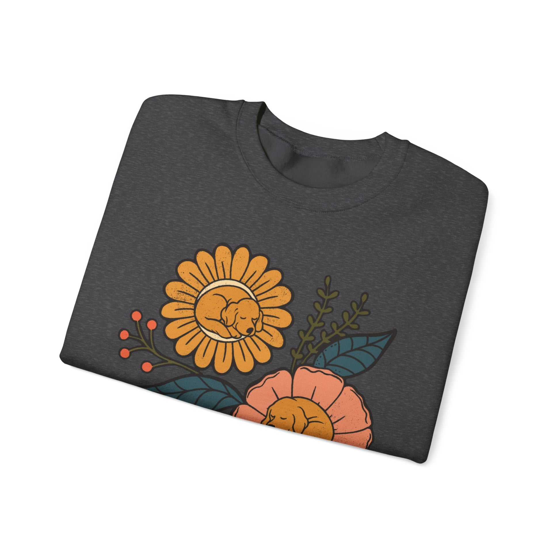 Golden Retriever Sleeping Flowers Sweatshirt