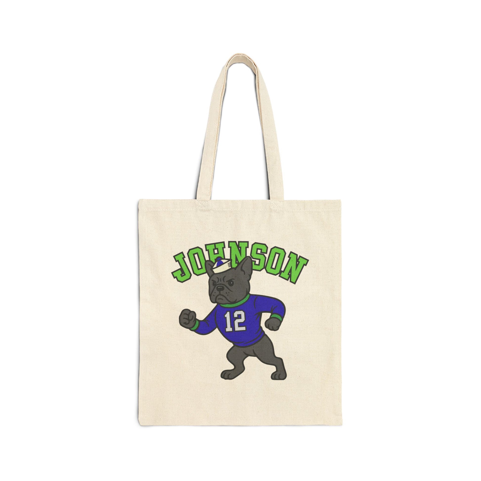 Black Frenchie College Mascot Tote Bag