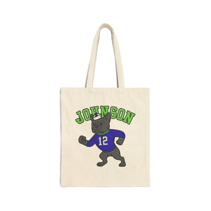 Black Frenchie College Mascot Tote Bag