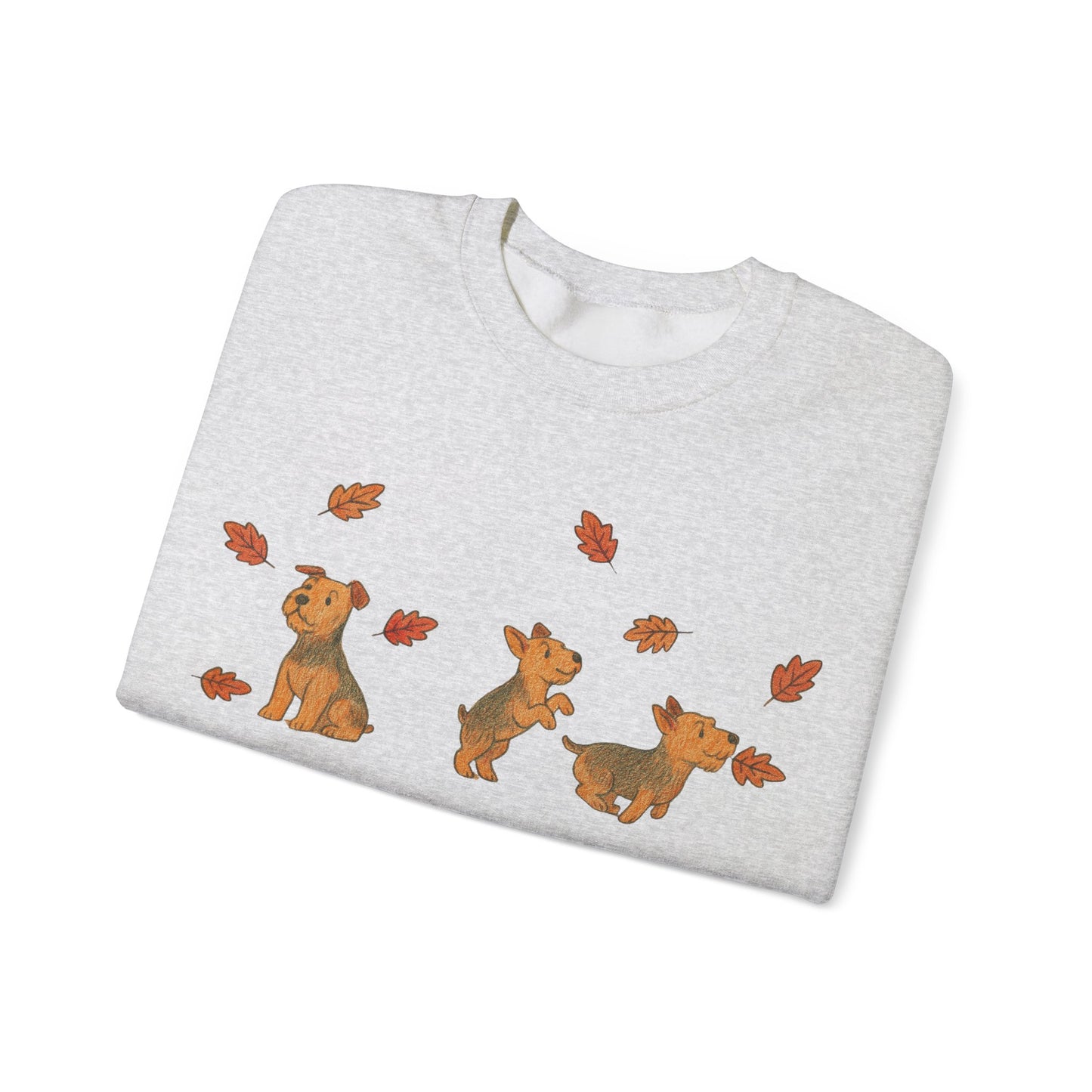 Airedale Terrier Chasing Leaves Sweatshirt