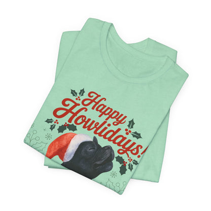 Black French Bulldog Happy Howlidays TShirt