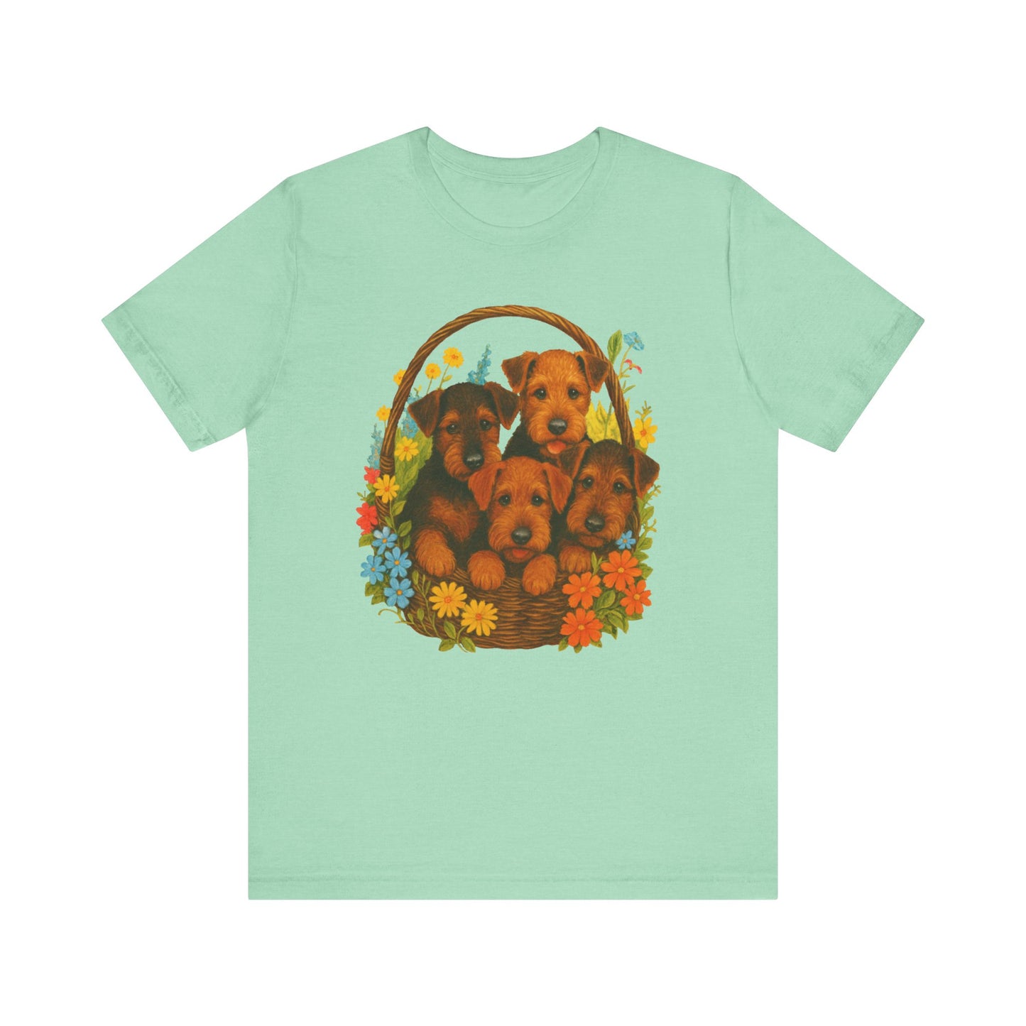 Airedale Terrier Puppy Basket TShirt