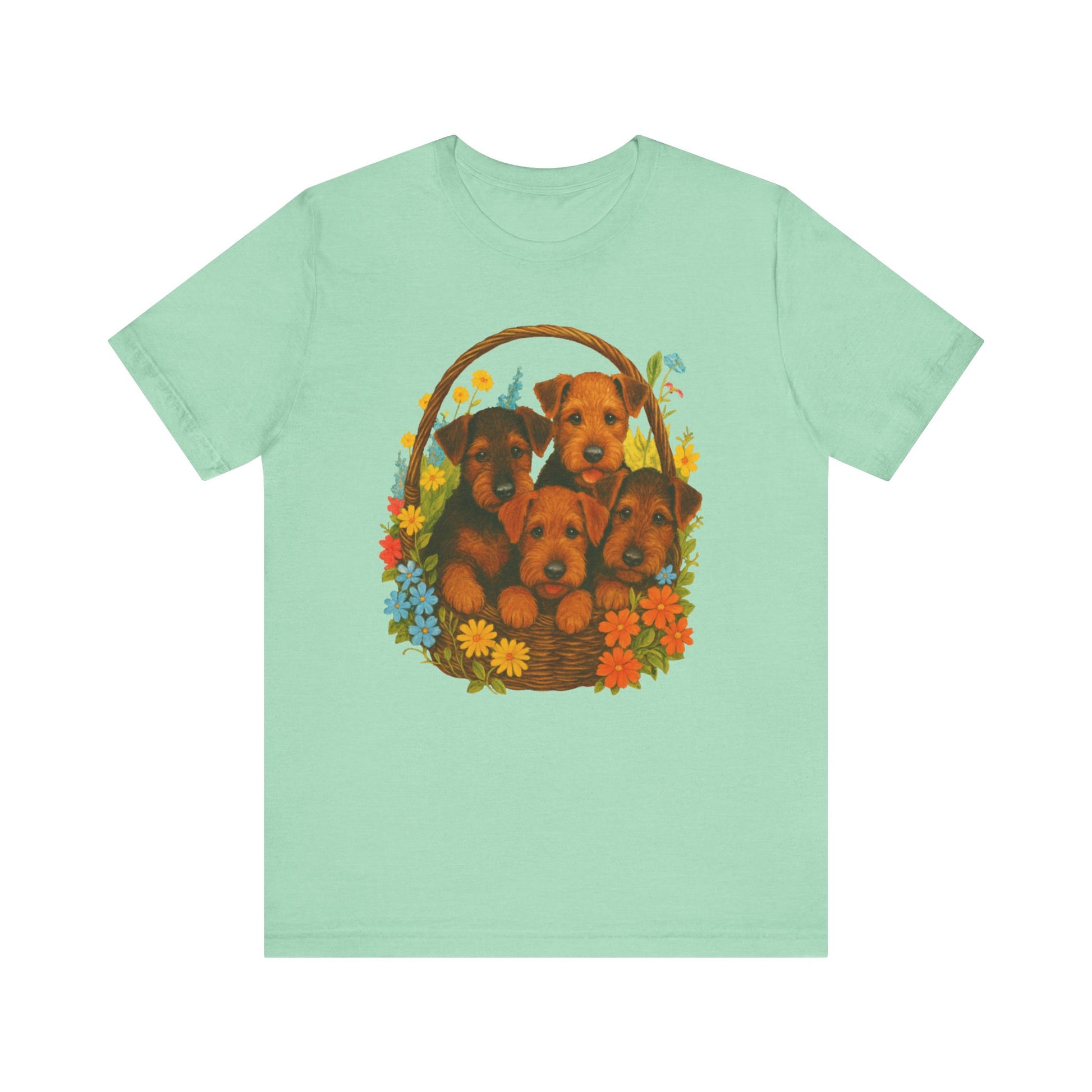 Airedale Terrier Puppy Basket TShirt