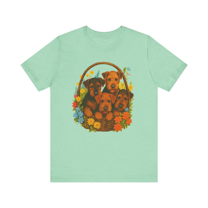 Airedale Terrier Puppy Basket TShirt
