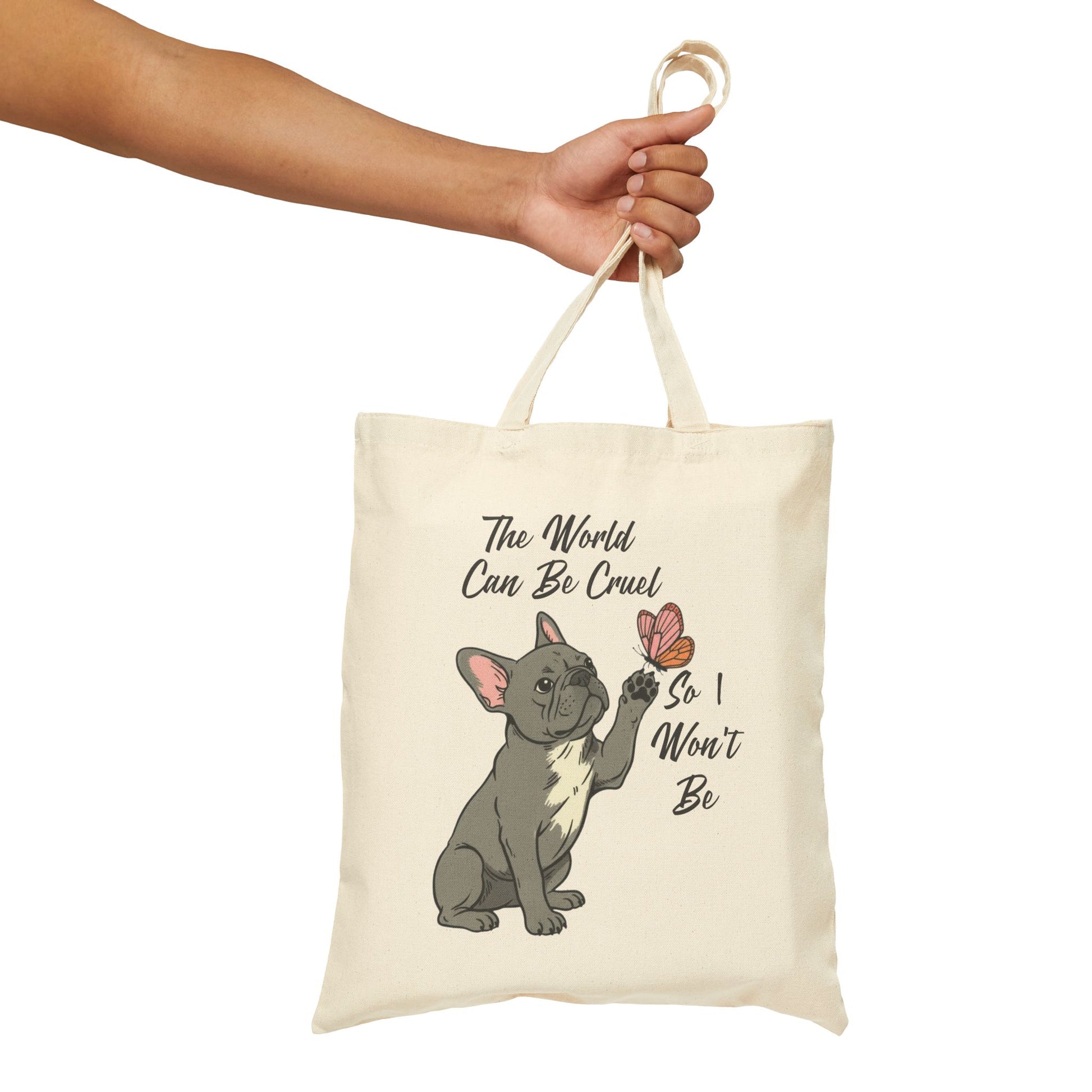 Cruel World Black Frenchie Tote Bag