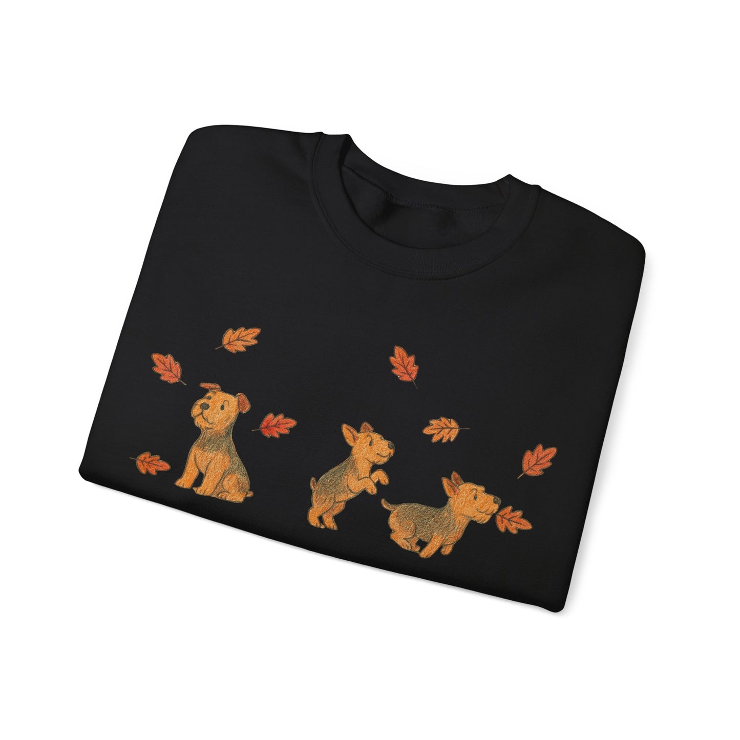 Airedale Terrier Chasing Leaves Sweatshirt