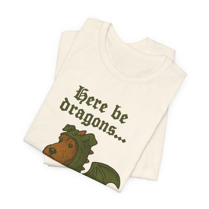 Airedale Terrier Here Be Dragons TShirt