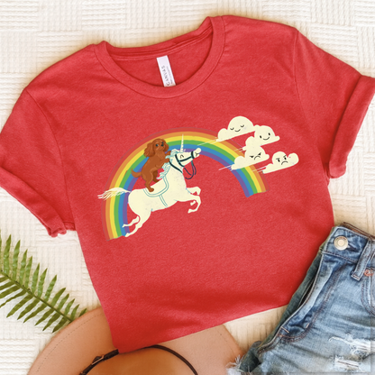 Rainbow Unicorn Ruby Cavalier Tshirt