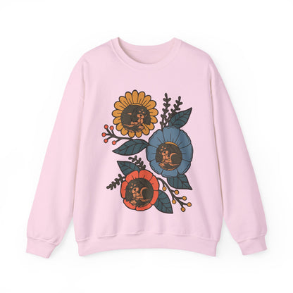Black and Tan Cavalier Sleeping Flowers Sweatshirt