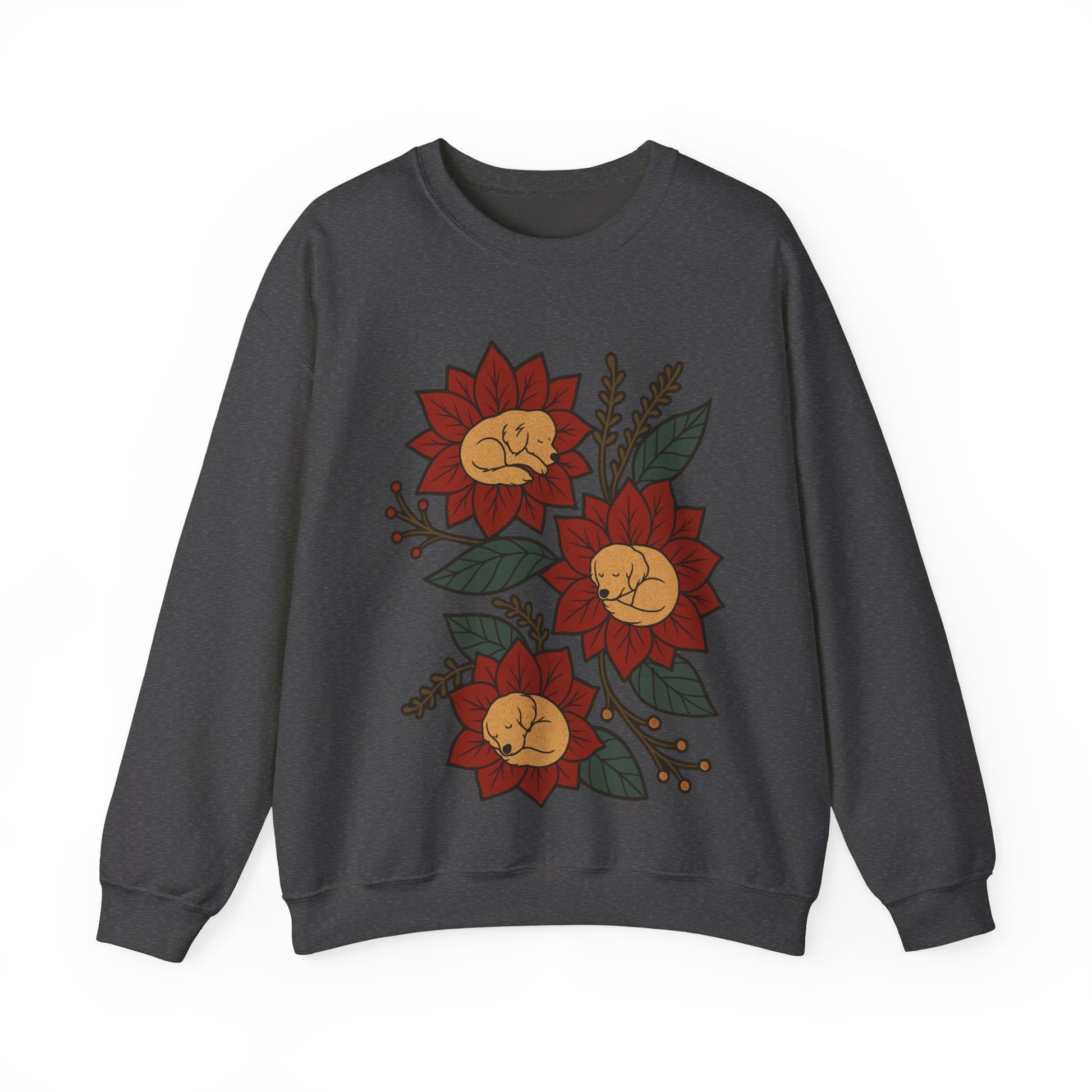 Golden Retriever Christmas Flower Sweatshirt