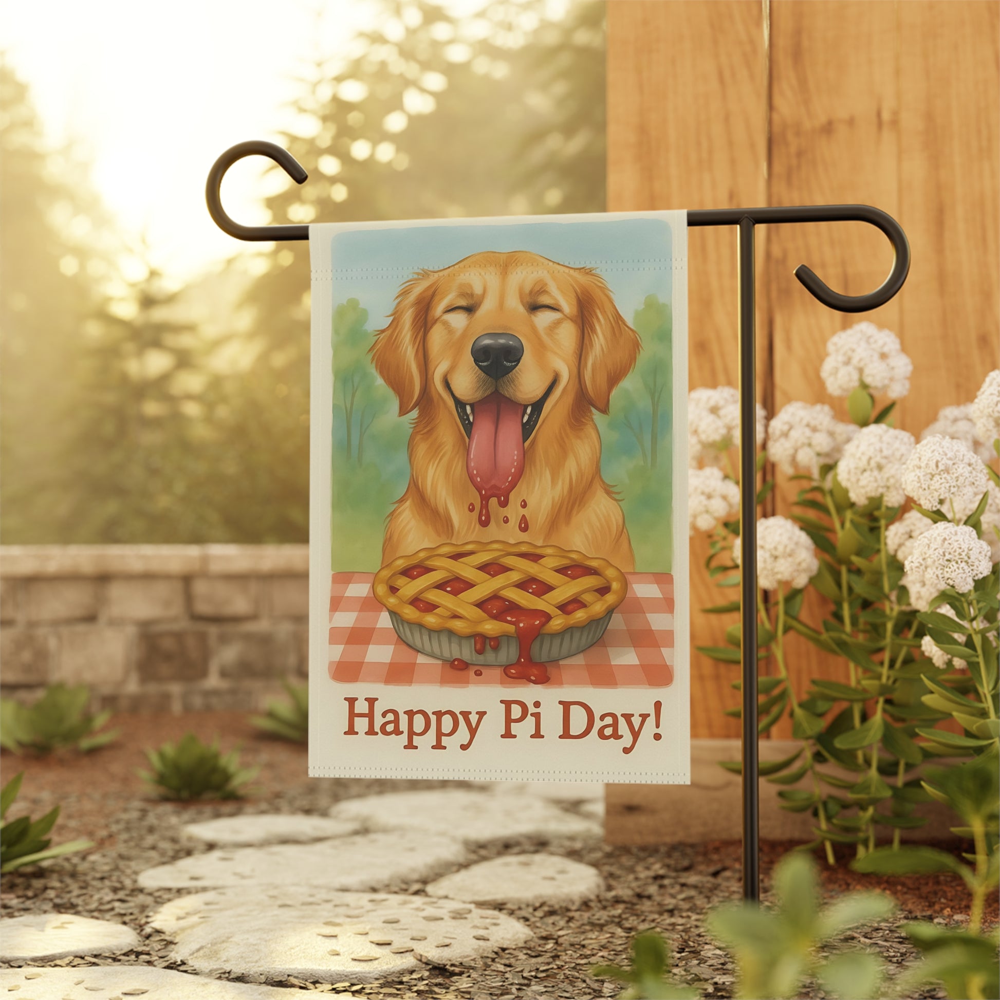 Golden Retriever Pi Day Yard Flag