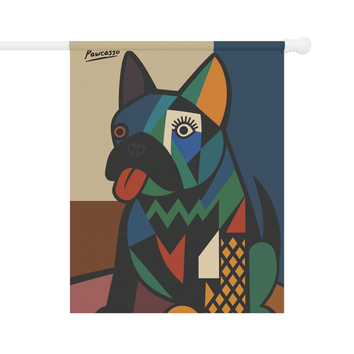 Black French Bulldog Picasso Garden Flag