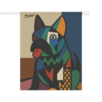 Black French Bulldog Picasso Garden Flag