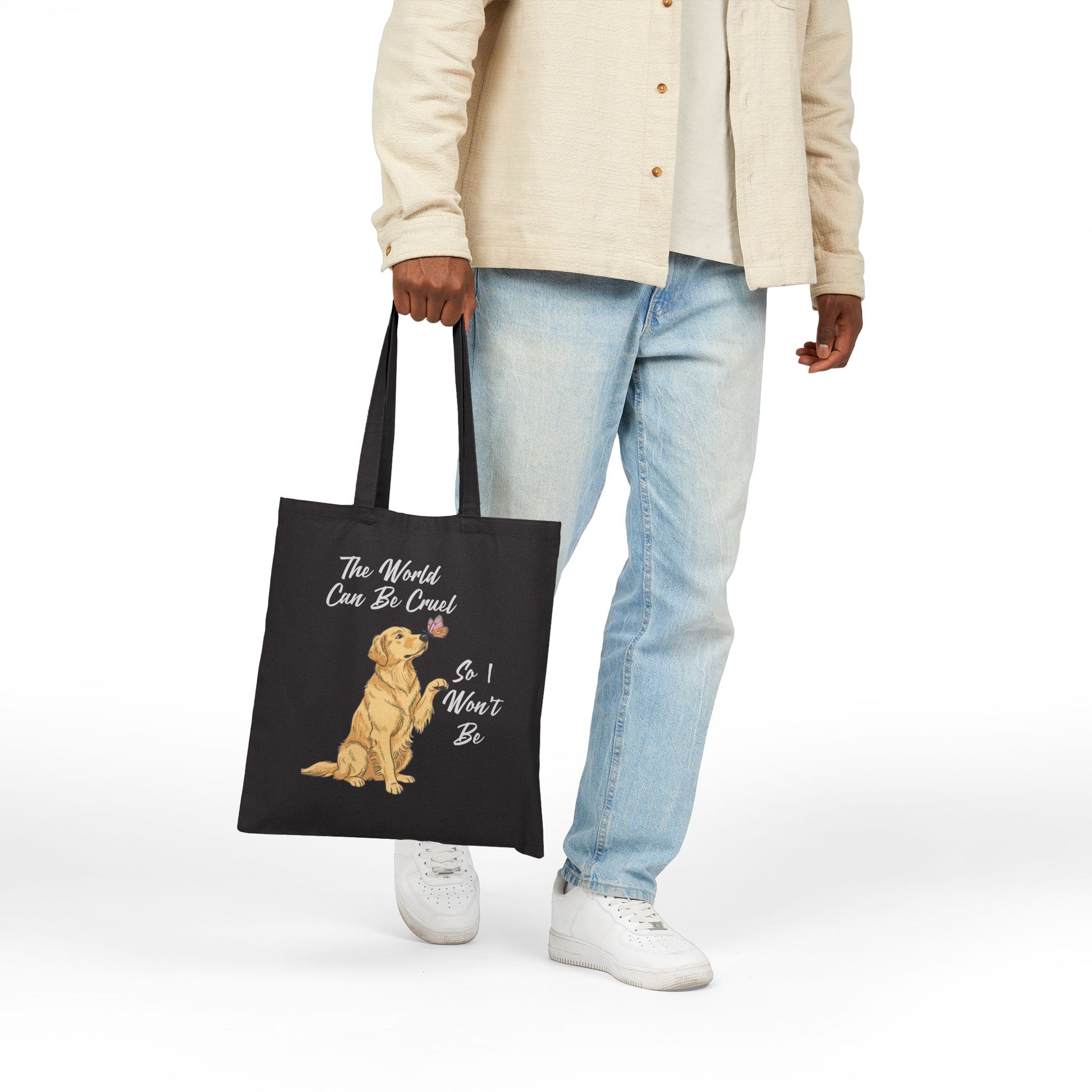 Cruel World Golden Retriever Tote Bag