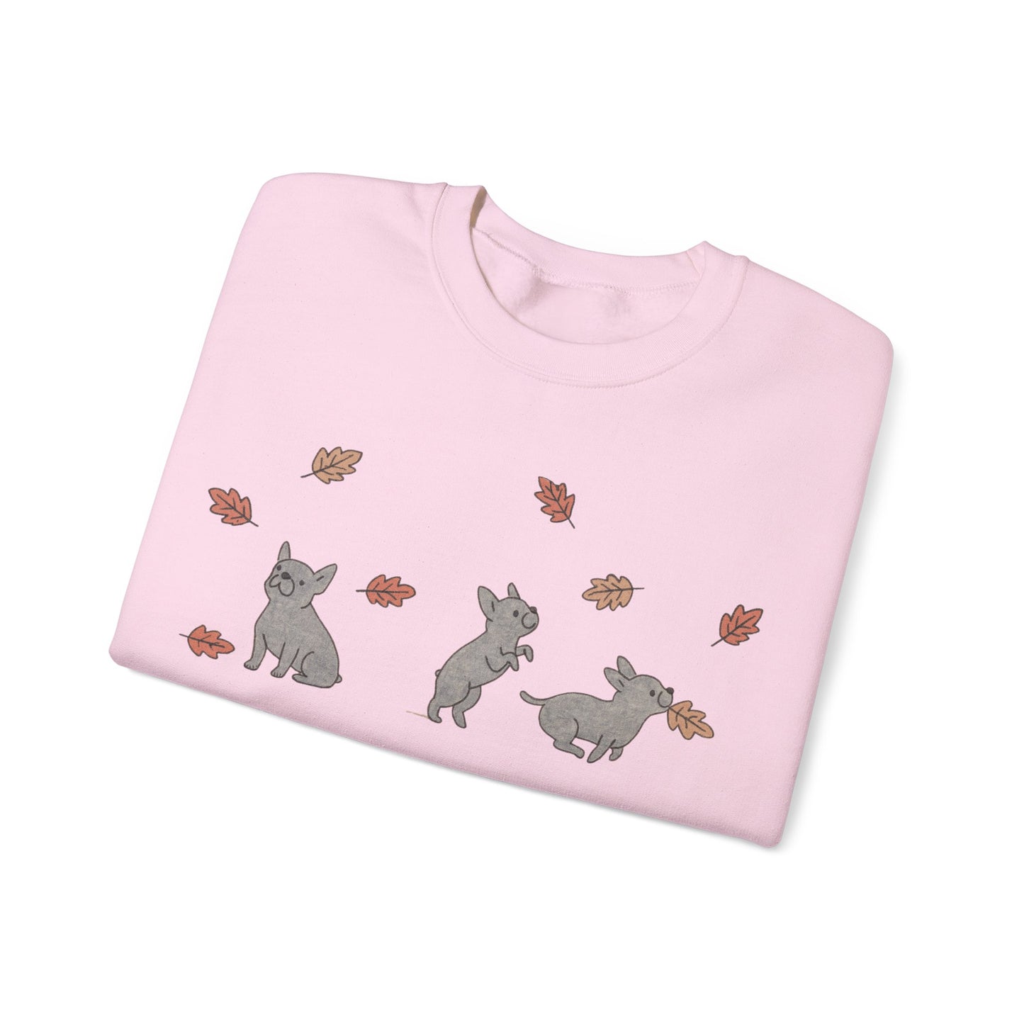 Black French Bulldog Chasing Leaves Sweatshirt