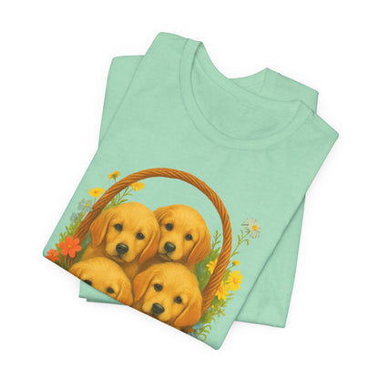 Puppy Basket Golden Retriever Tshirt