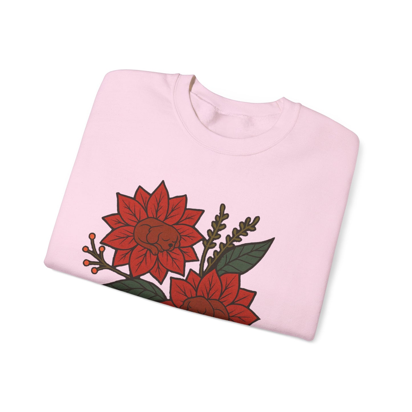 Ruby Cavalier Christmas Flower Sweatshirt