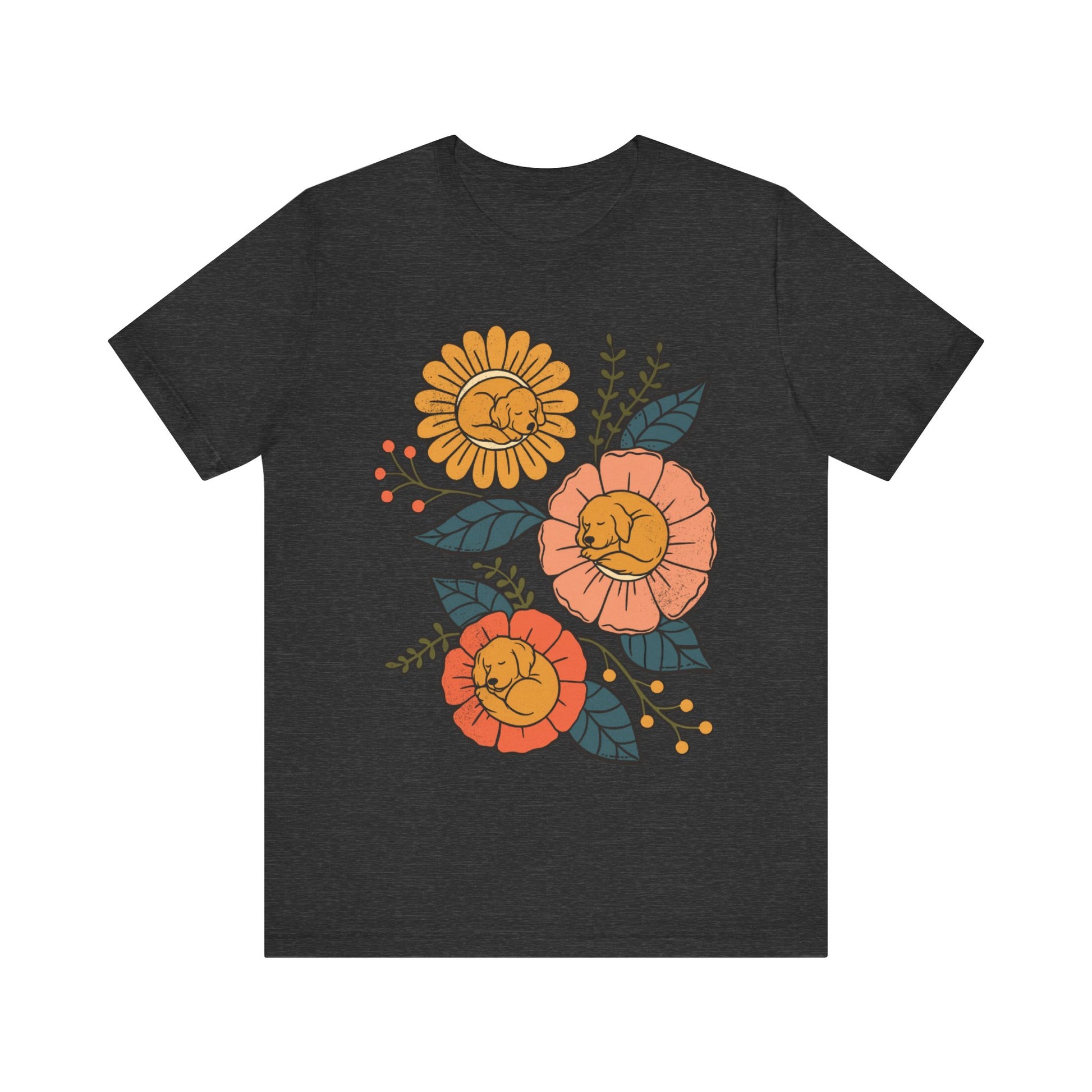 Golden Retriever Sleeping Flowers TShirt