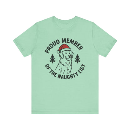 Golden Retriever Naughty List TShirt