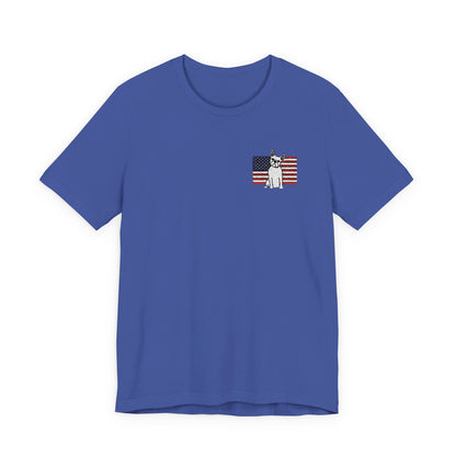 Embroidered Flag White Frenchie TShirt