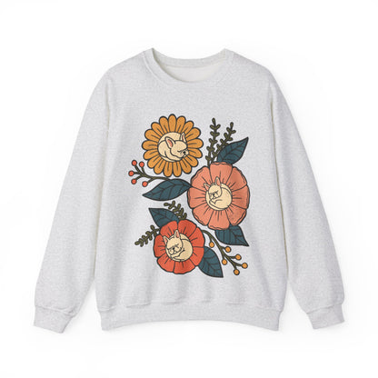 Piebald Frenchie Sleeping Flowers Sweatshirt
