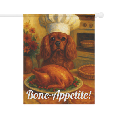 Ruby Cavalier Bone-Appetite Garden Flag